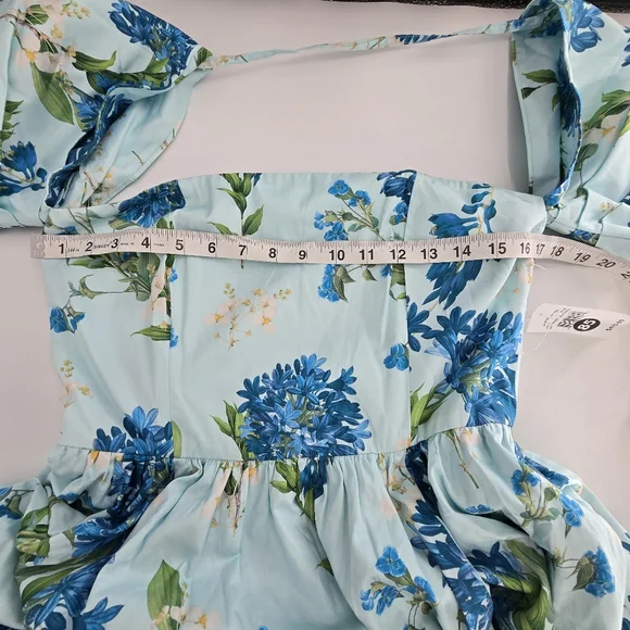 MESTIZA Odette Convertible Midi Dress blue floral size 8